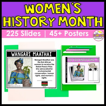 Preview of Biography Poster & Slideshow Women in History Bundle - Women's History Month PPT