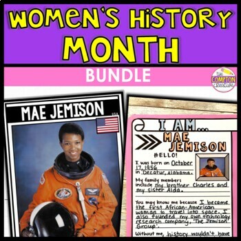 Preview of Women's History Month Biography Report Activity and Posters for a Bulletin Board