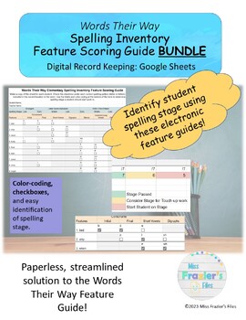 Preview of BUNDLE: Words Their Way Google Sheets Inventory Scoring Guides