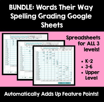 Preview of BUNDLE - Words Their Way Spelling Inventory Feature Points Scoring Spreadsheets