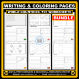 BUNDLE Writing and Coloring Flags of the World Worksheets 