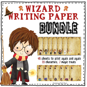 bundle writing paper for harry potter fans pack of 48 sheets bonus