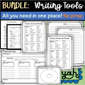 Preview of BUNDLE: Writing tools, organizers, transitions, reflections, oral presentations