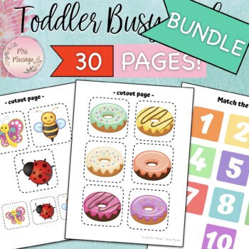 BUNDLE! Young Toddler Busy Book Binder MATCHING Activities by Mrs Mozingo