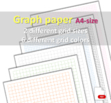 BUNDLE: graph paper 2 grid sizes and 6 grid colors A4-size pages