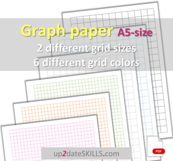 Preview of BUNDLE: graph paper 2 grid sizes and 6 grid colors A5-size pages