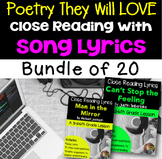 Poetry Song Lyrics Passages for Figurative Language Close 