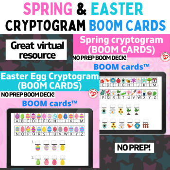 Preview of BUNDLE of 2 OT BOOM CARD CRYPTOGRAM KEYBOARDING GAMES (EASTER AND SPRING)
