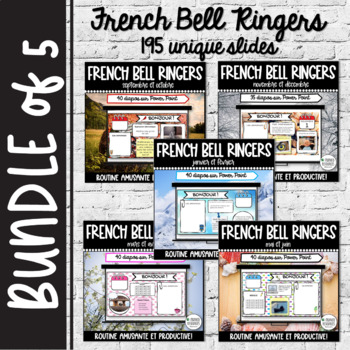Preview of BUNDLE of 5: Digital French Bell Ringers | No Prep | Sept-June