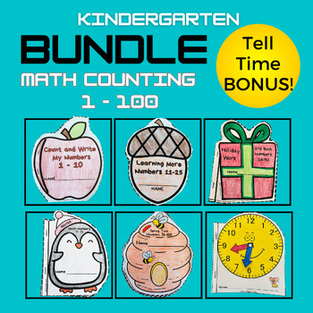 Preview of Math Worksheets Kindergarten Numbers Interactive (1-100)