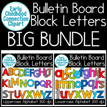 Preview of BUNDLE of 572 Bulletin Board Block Alphabet Letters Clipart