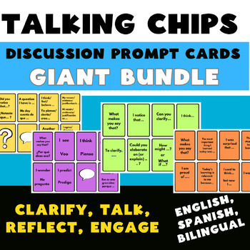 Preview of BUNDLE of ALL Discussion & Accountable Talk Cards: English, Spanish, Mandarin