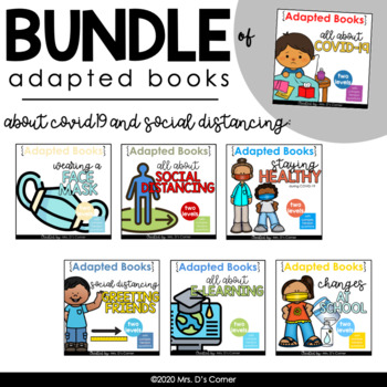 Preview of BUNDLE of Adapted Books for COVID-19 + Social Distancing [Level 1 and Level 2]