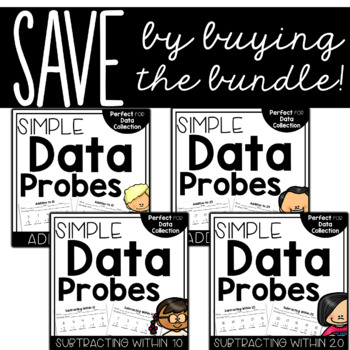 Preview of BUNDLE of Adding and Subtracting (to 10 and 20) Data Probes