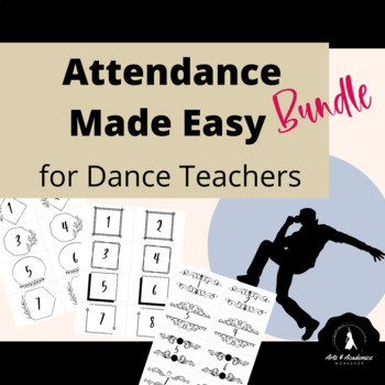 Preview of BUNDLE of Attendance Cards for Check In of Secondary Dancers | 3 styles