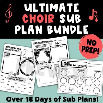 Preview of BUNDLE of Choir Substitute Plans - Over 18 days of NO PREP lessons for a YEAR!