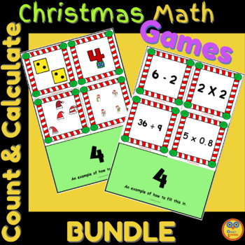 Preview of BUNDLE of Christmas Count and Calculate Fun Games - includes Winter theme