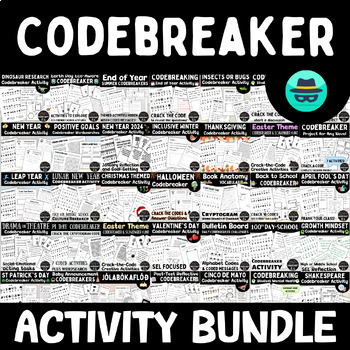 Preview of Codebreaker Cryptogram Activity BUNDLE | 39 PRINTABLE Crack the Code Packs