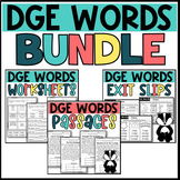 BUNDLE of DGE Words Resources: Worksheets, Exit Slips, and