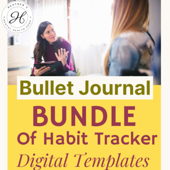 Preview of BUNDLE of DIGITAL JOURNAL TEMPLATES - Therapy Aid for Individual Counselors