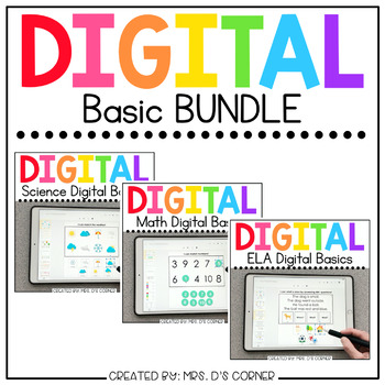 Preview of BUNDLE of Digital Basics for ELA, Math and Science | Distance Learning