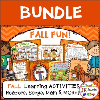 Preview of BUNDLE of FALL - Themed Songs, Readers, Literacy Activities,  & Math