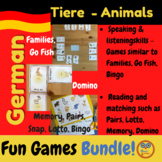 BUNDLE of Games to practice German Vocabulary for Animals 