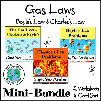 Preview of Gas Laws Mini-Bundle - Boyle's & Charles's Laws Worksheets + Card Sort Activity