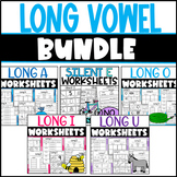 BUNDLE of Long Vowel, Silent E Worksheets: Long A, I, O, a