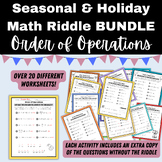 BUNDLE of Math Riddles: Order of Operations With Exponents