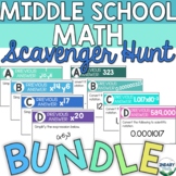BUNDLE of Middle School Math Digital and Printable Scaveng
