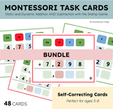 BUNDLE of Montessori Stamp Game Task Cards: Addition AND S