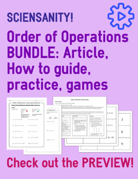 Preview of BUNDLE of Order of Operations Resources | Article, How to Guide, sheets, games