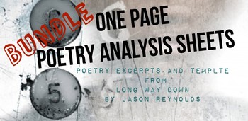 Preview of BUNDLE of Poetry Analysis Excerpts from Long Way Down by Jason Reynolds.