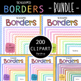 BUNDLE of Scalloped Page Borders & Frames Clip Art Pack