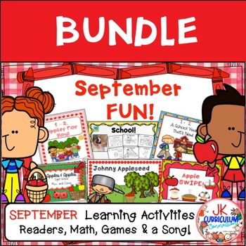 Preview of BUNDLE of September & Back to School Literacy, Math, Readers & a Song