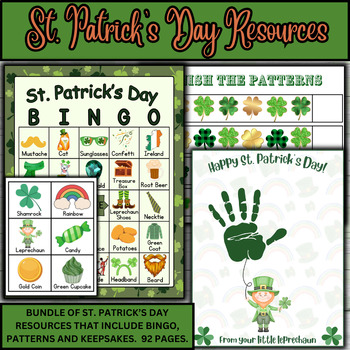 Preview of BUNDLE of St. Patrick's Day Resources - BINGO - Patterns - Keepsake - Centers