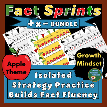 Preview of BUNDLE of Strategy Practice For Fact Fluency with Fall Apples Theme