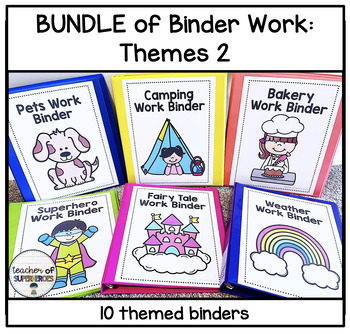 Preview of BUNDLE of Themed Work Binders for Special Education 2