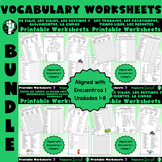 BUNDLE of Vocabulary Word Puzzles | Aligned with Encuentros 1