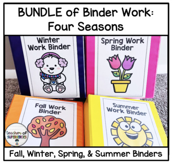 Preview of BUNDLE of Work Binders: Four Seasons (Fall, Winter, Spring, Summer)