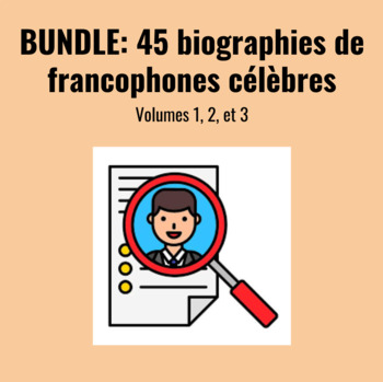 Preview of BUNDLE of biographies: les francophones célèbres