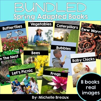 Preview of BUNDLED 10 Spring Themed Adapted Books (ERRORLESS)