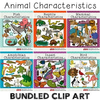 BUNDLED Animal Characteristics Clip Art Sets by Keeping Life Creative