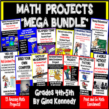 Preview of Math  Projects "BUNDLE"!  Print and Go Math Enrichment All Year!