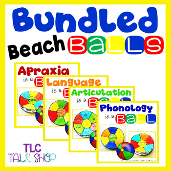 Preview of BUNDLED Beach Balls for Speech & Language Skills