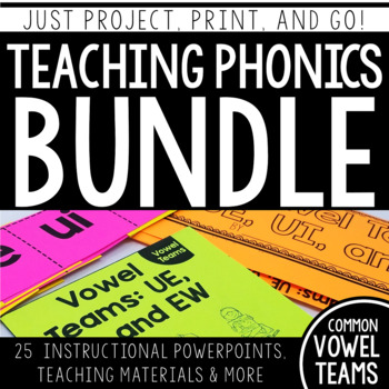 Preview of BUNDLED Long Vowel Teams Phonics Powerpoints and MORE!