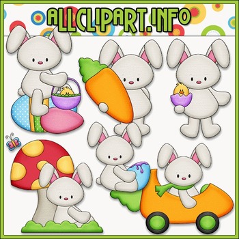 Preview of BUNDLED SET - Funny Bunny Clip Art & Digital Stamp Bundle