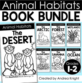 Preview of Animal Habitats Book BUNDLE - Set of 7 Interactive Science Texts for Grades 1-2