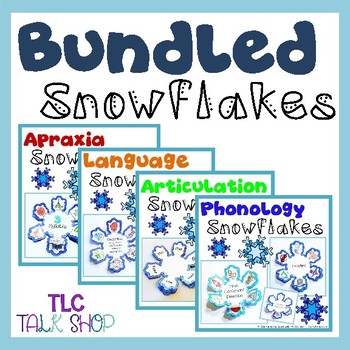 Preview of BUNDLED Snowflakes: Speech & Language Snowflake Crafts